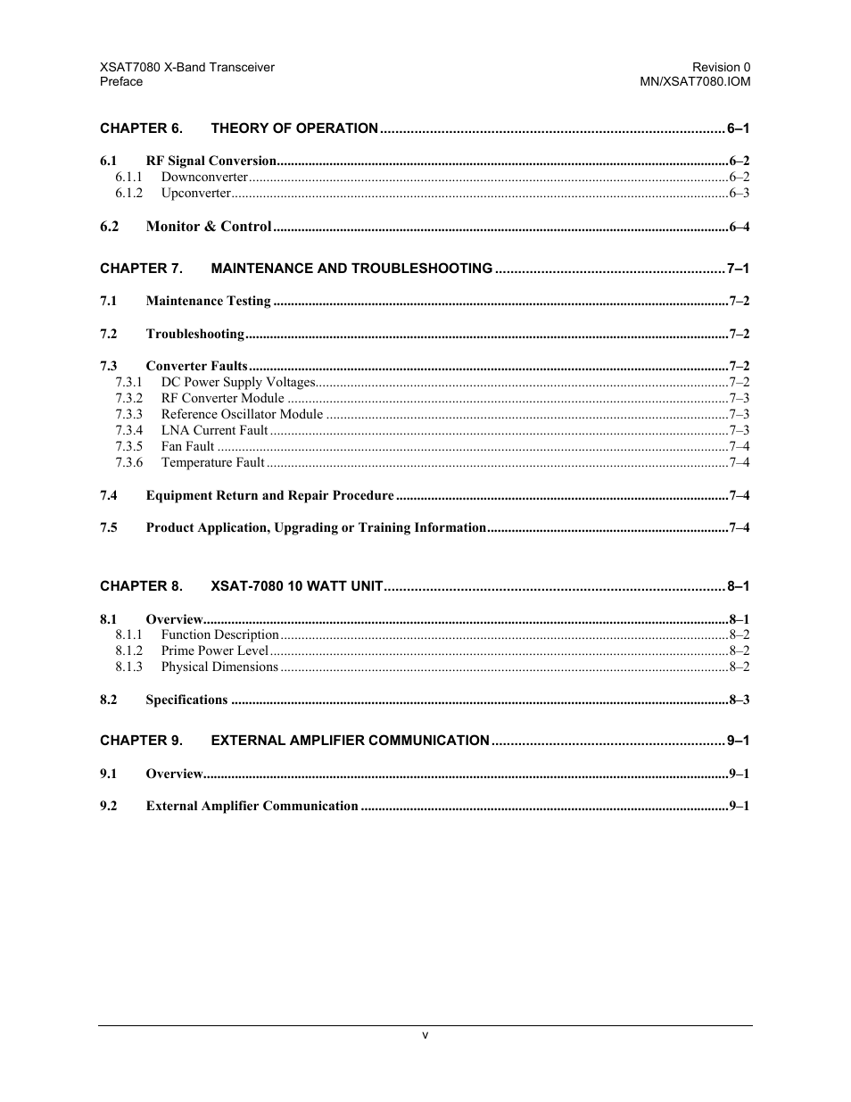 Comtech EF Data XSAT-7080 User Manual | Page 9 / 142