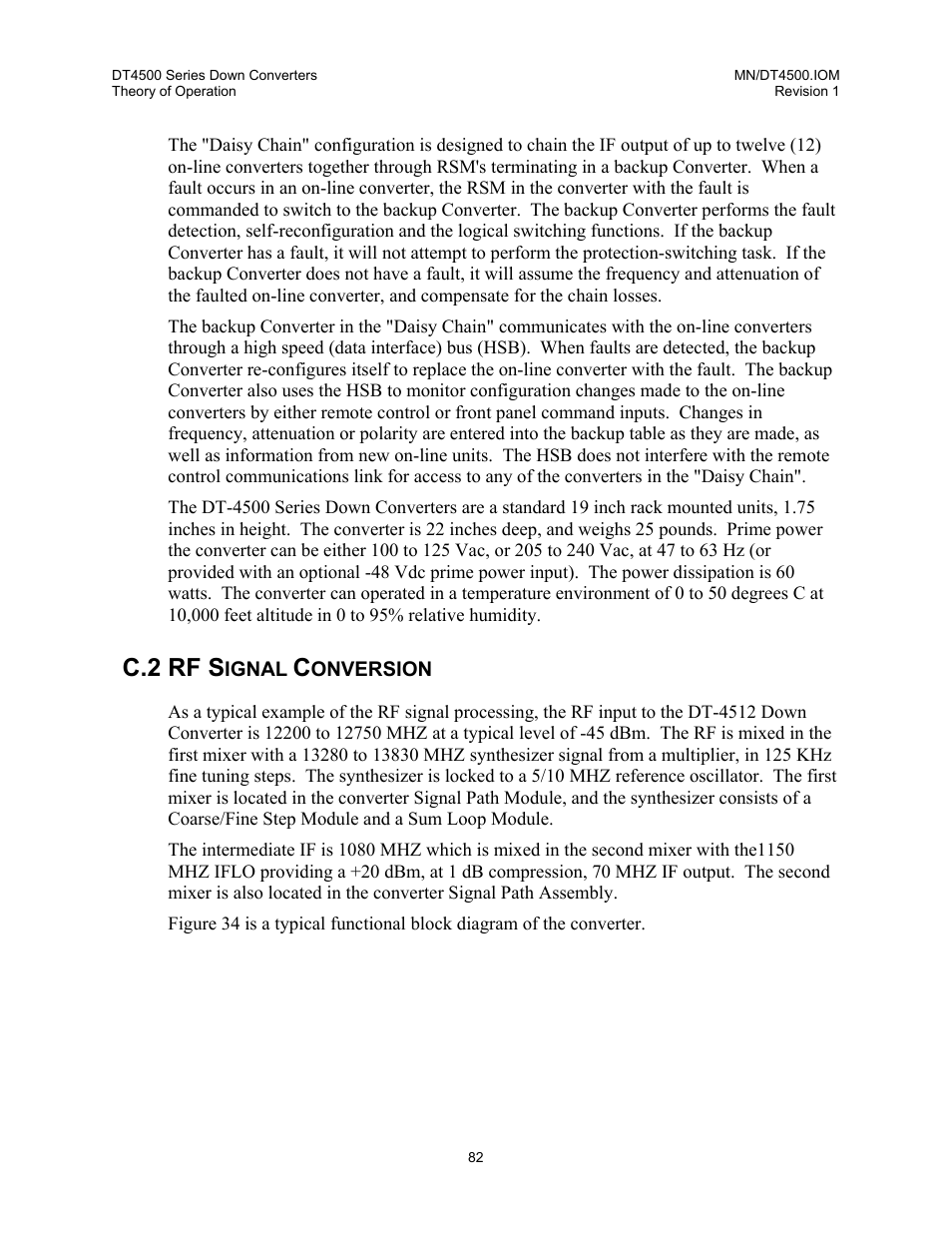 Rf signal conversion, C.2 rf s | Comtech EF Data DT-4500 Series User Manual | Page 100 / 114