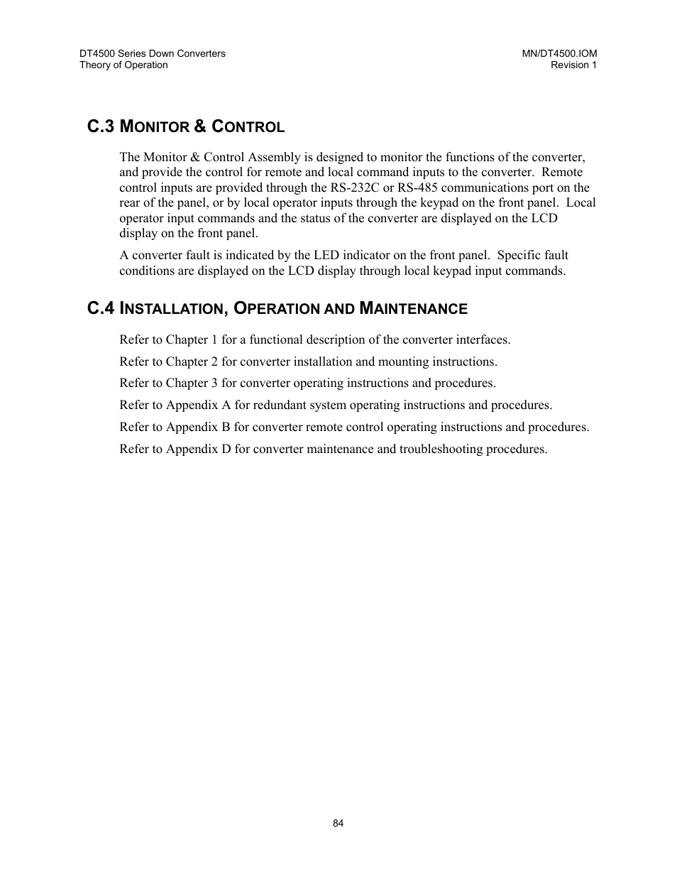 Monitor & control, Installation, operation and maintenance, C.3 m | C.4 i | Comtech EF Data DT-4500 Series User Manual | Page 102 / 114