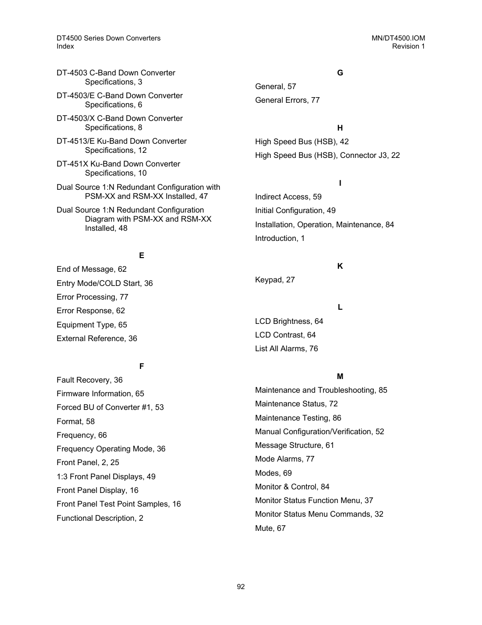 Comtech EF Data DT-4500 Series User Manual | Page 110 / 114