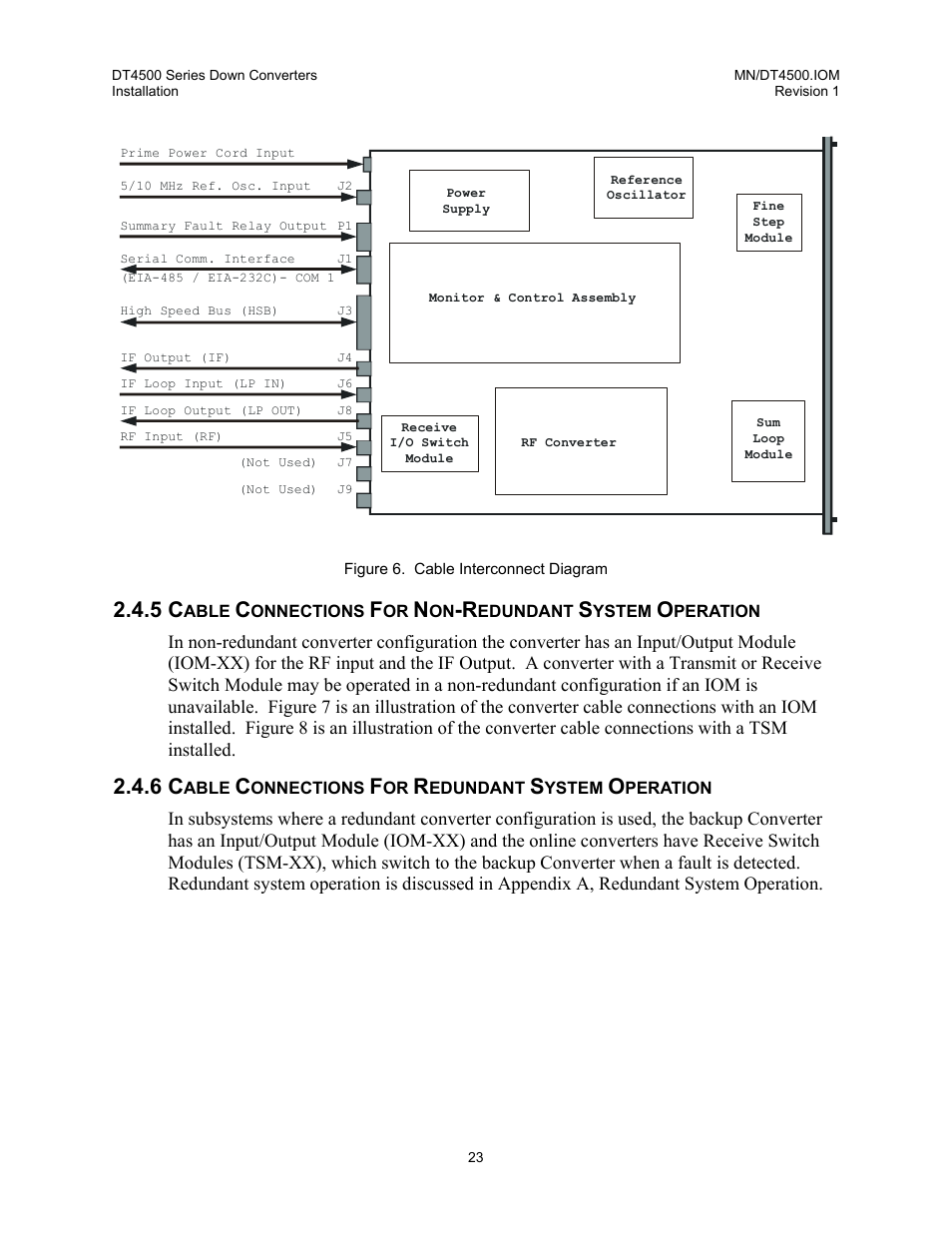 Cable connections for redundant system operation | Comtech EF Data DT-4500 Series User Manual | Page 41 / 114