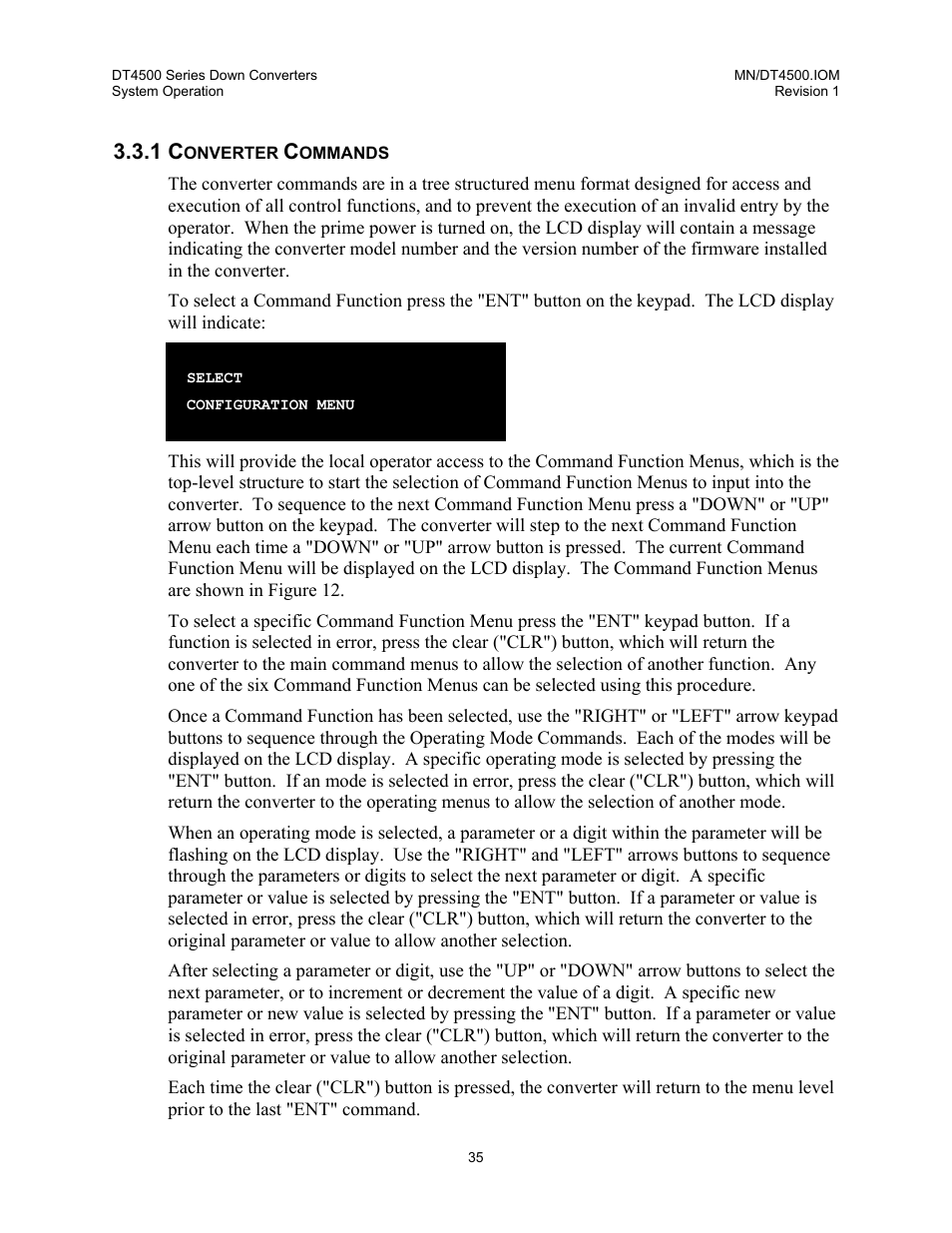 Converter commands | Comtech EF Data DT-4500 Series User Manual | Page 53 / 114