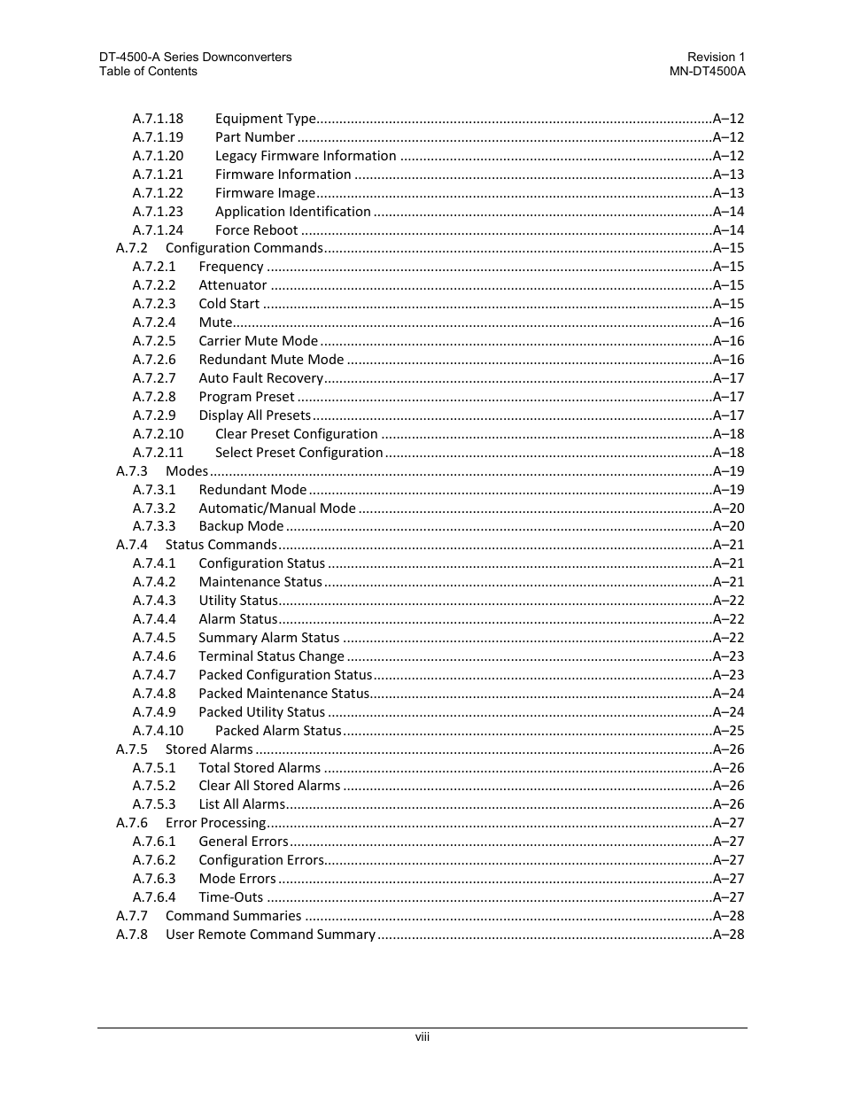 Comtech EF Data DT-4500-A Series User Manual | Page 10 / 162