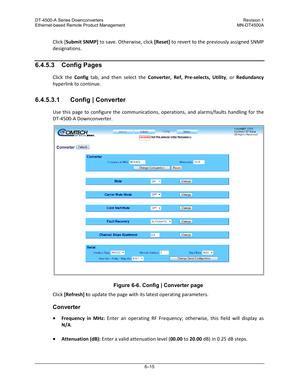 1 config | converter | Comtech EF Data DT-4500-A Series User Manual | Page 101 / 162