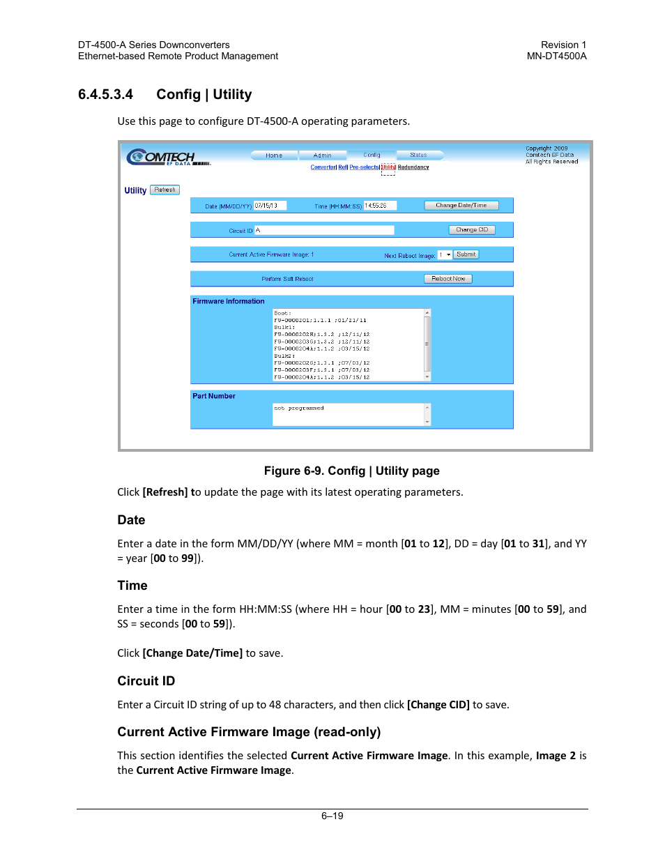 4 config | utility | Comtech EF Data DT-4500-A Series User Manual | Page 105 / 162