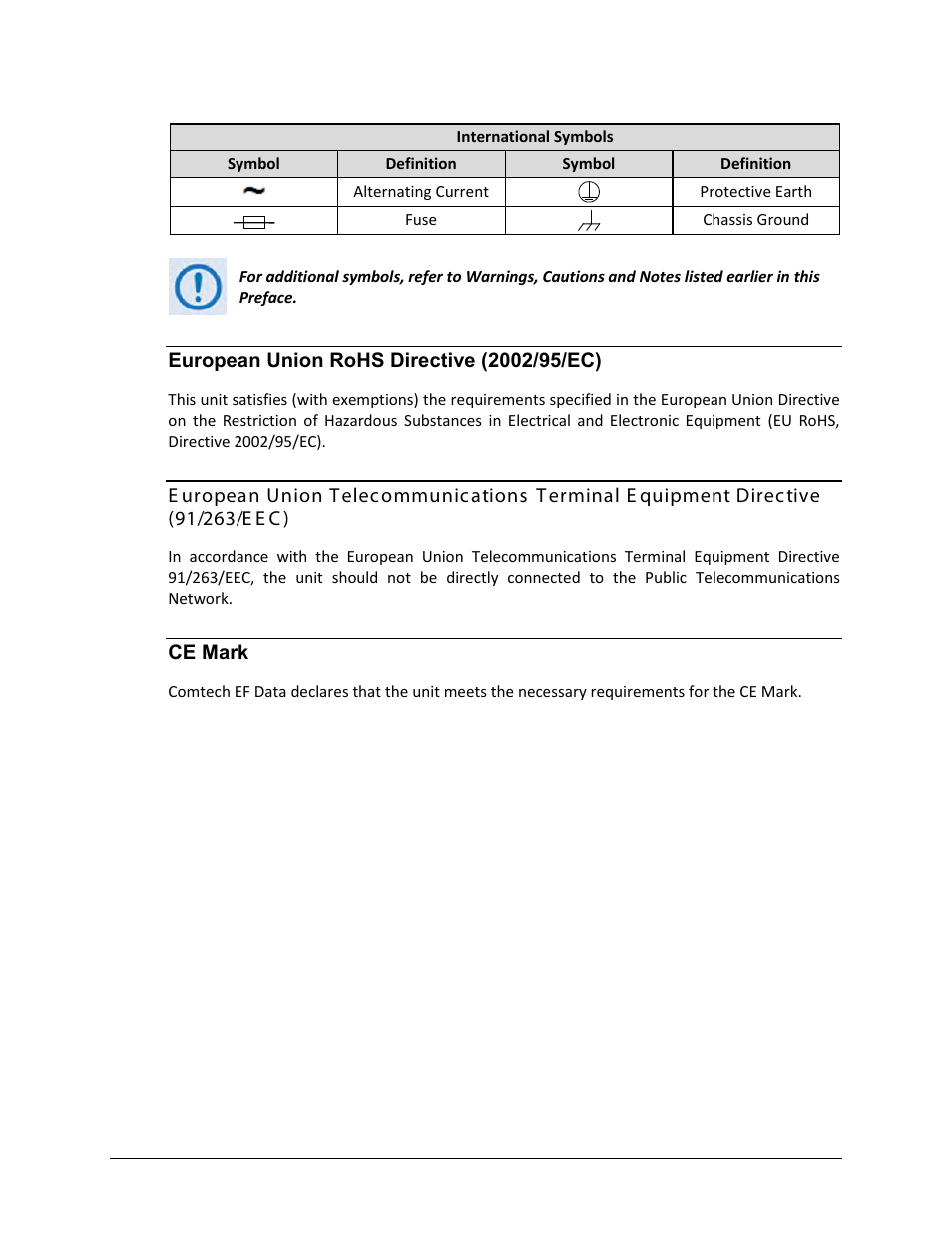 European union rohs directive (2002/95/ec), Ce mark | Comtech EF Data DT-4500-A Series User Manual | Page 19 / 162