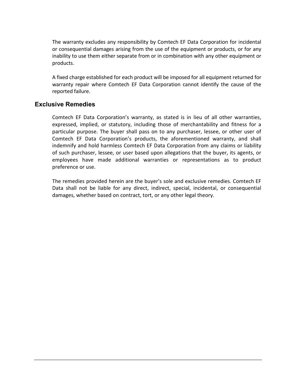 Exclusive remedies | Comtech EF Data DT-4500-A Series User Manual | Page 21 / 162