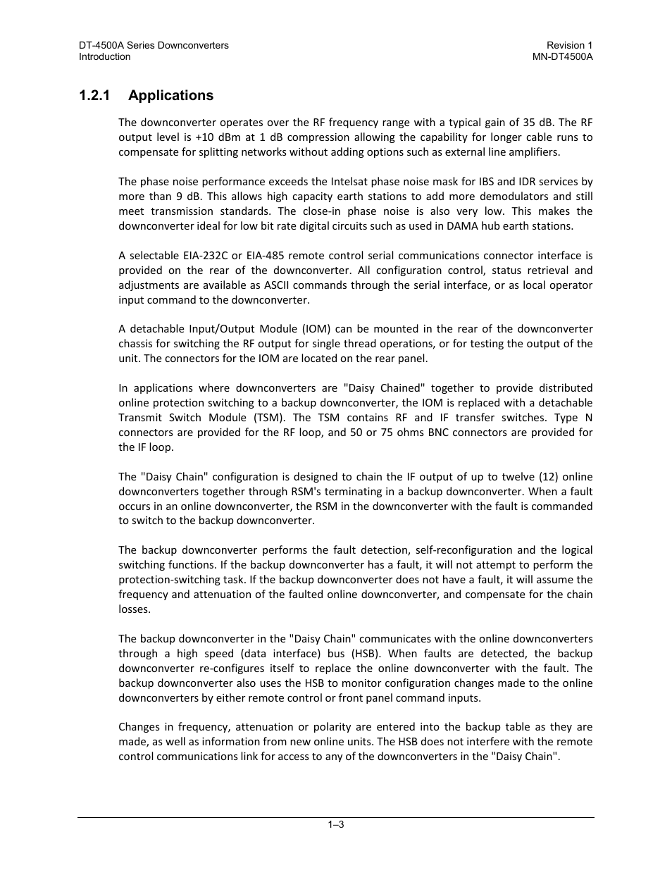 1 applications | Comtech EF Data DT-4500-A Series User Manual | Page 27 / 162