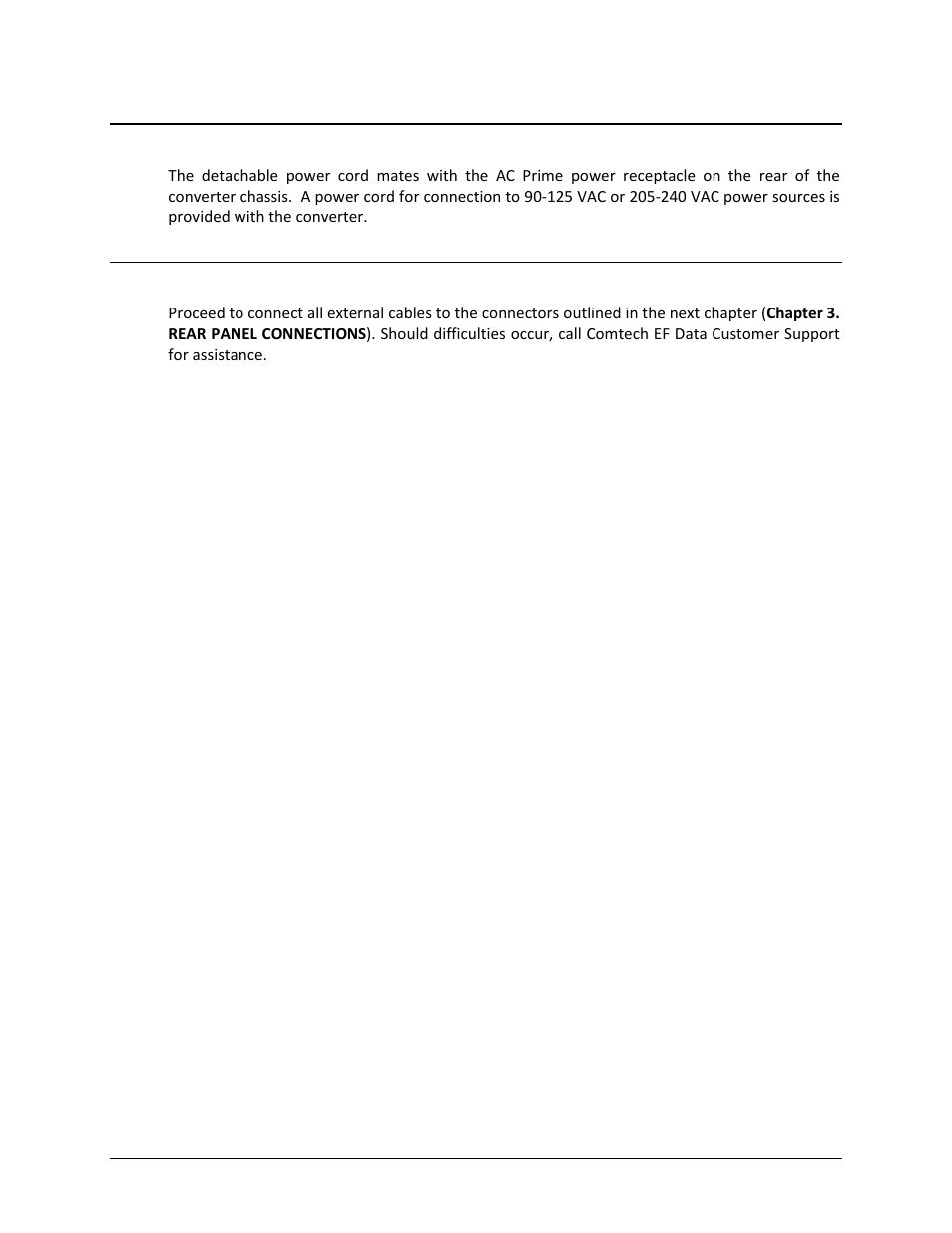 3 connect prime power connection, 4 connect external cables | Comtech EF Data DT-4500-A Series User Manual | Page 49 / 162