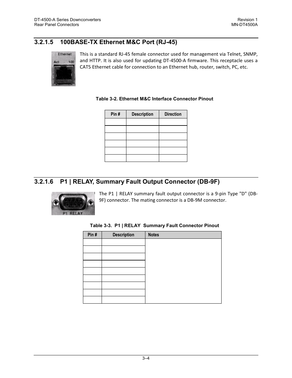 5 100base-tx ethernet m&c port (rj-45) | Comtech EF Data DT-4500-A Series User Manual | Page 54 / 162