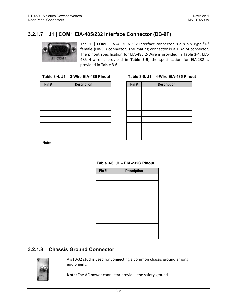 8 chassis ground connector | Comtech EF Data DT-4500-A Series User Manual | Page 55 / 162
