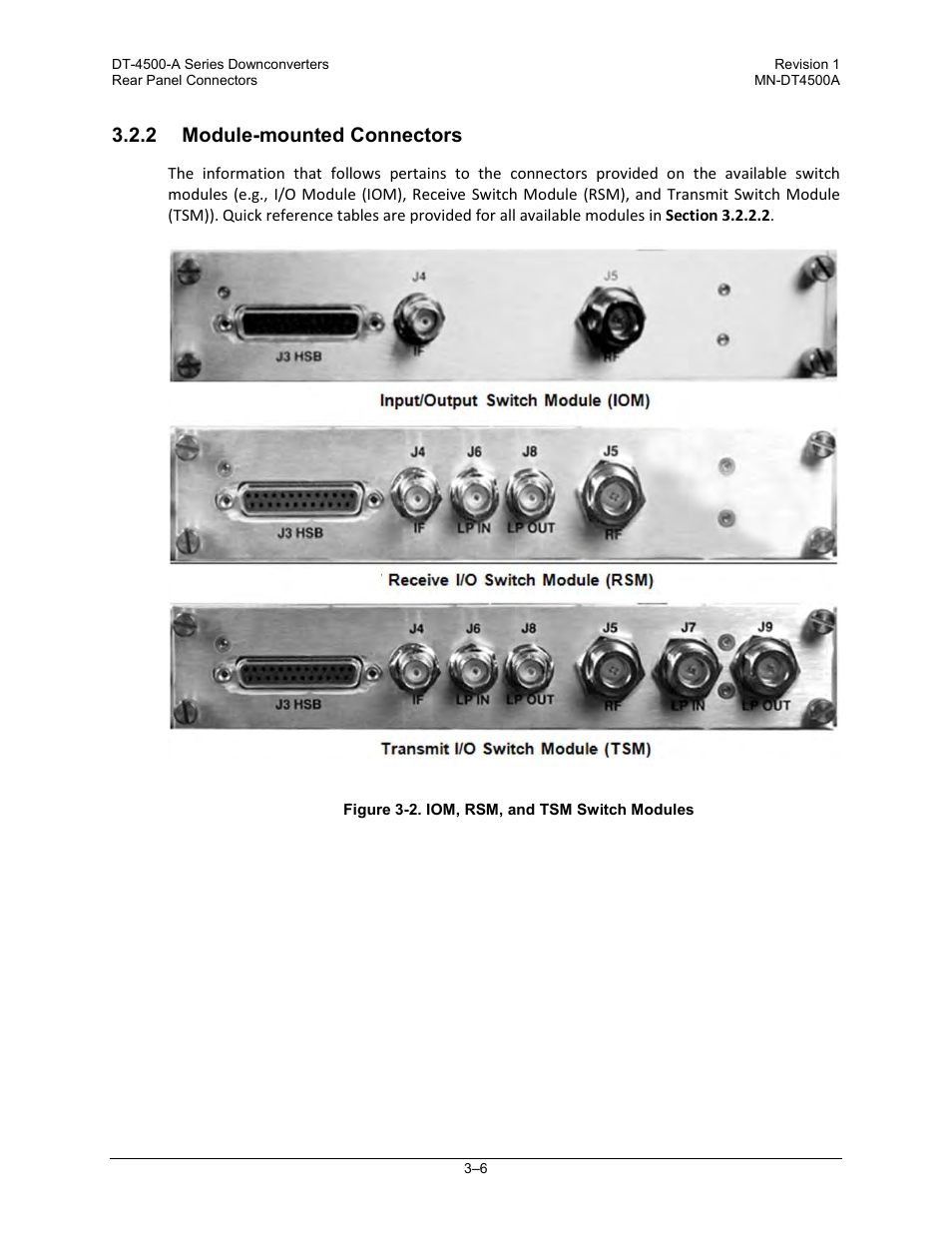 2 module-mounted connectors | Comtech EF Data DT-4500-A Series User Manual | Page 56 / 162