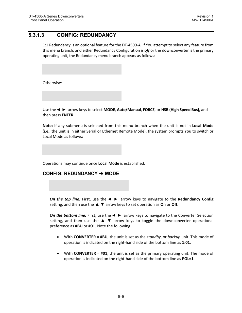 3 config: redundancy | Comtech EF Data DT-4500-A Series User Manual | Page 77 / 162
