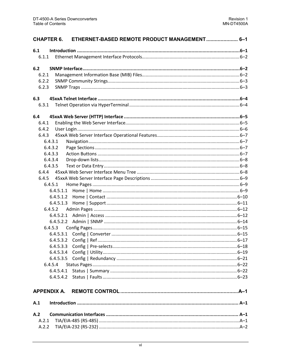 Comtech EF Data DT-4500-A Series User Manual | Page 8 / 162