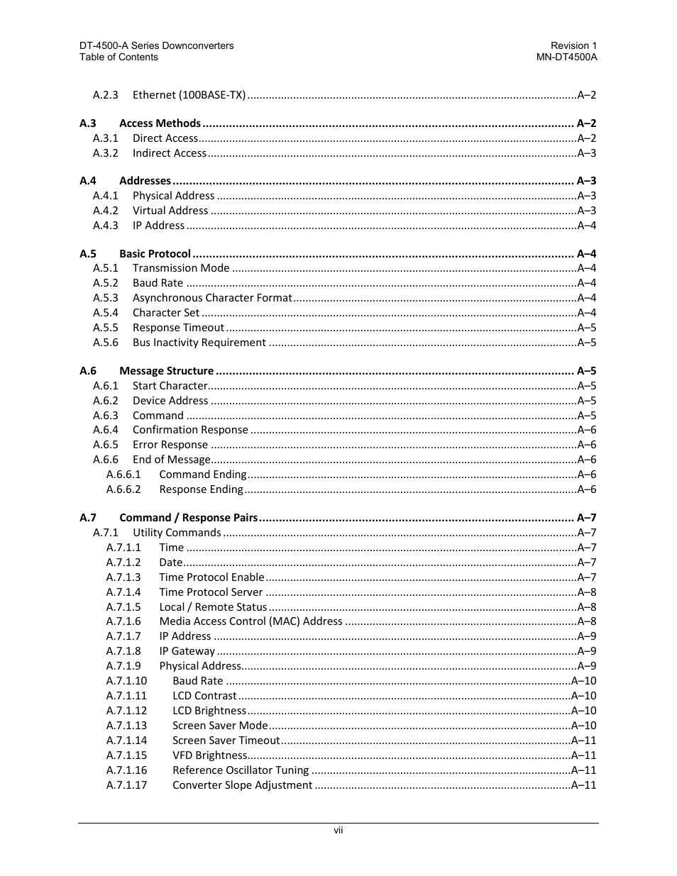 Comtech EF Data DT-4500-A Series User Manual | Page 9 / 162