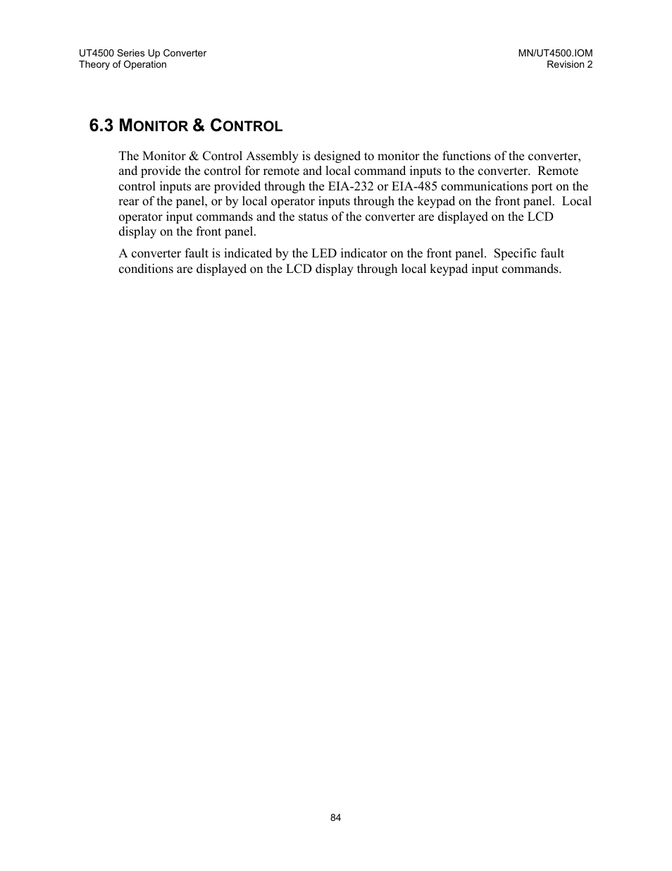 Monitor & control | Comtech EF Data UT-4500 Series User Manual | Page 102 / 112