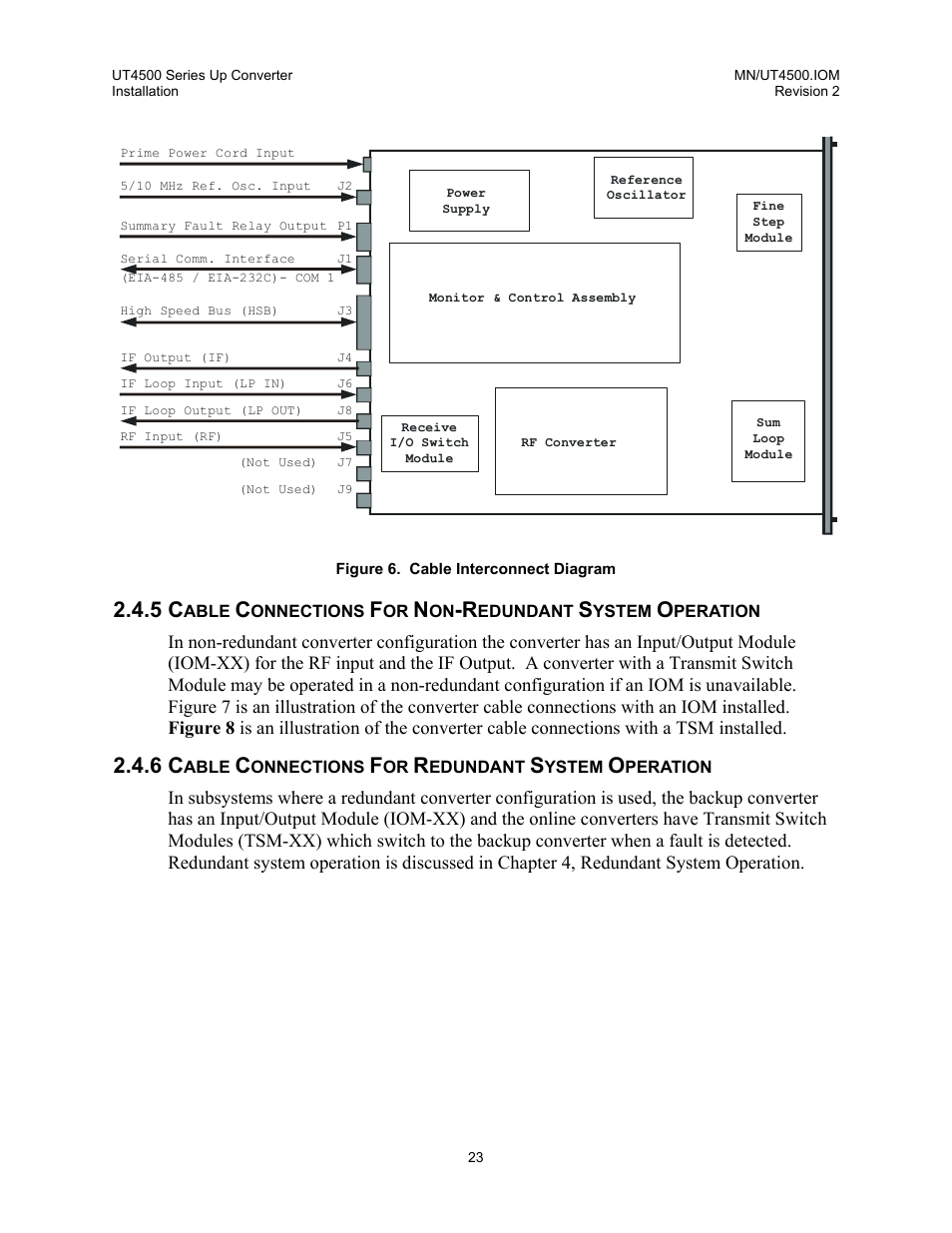 Cable connections for redundant system operation | Comtech EF Data UT-4500 Series User Manual | Page 41 / 112