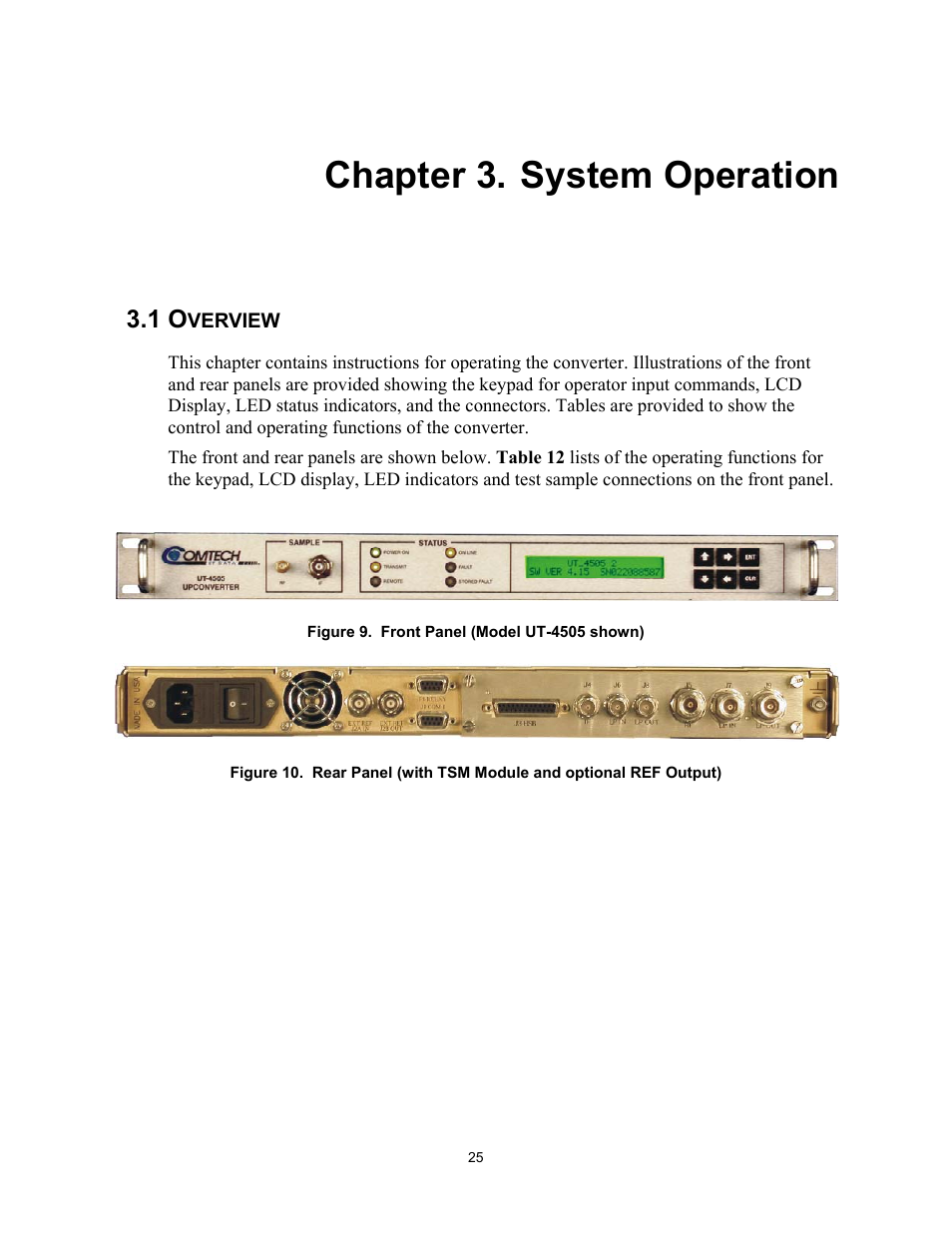 System operation, Overview, Chapter 3. system operation | Comtech EF Data UT-4500 Series User Manual | Page 43 / 112