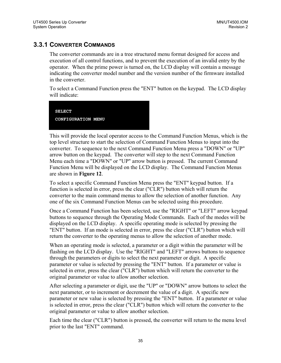 Converter commands | Comtech EF Data UT-4500 Series User Manual | Page 53 / 112