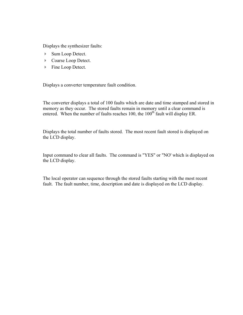 Stored faults, 6 stored faults | Comtech EF Data UT-4579 User Manual | Page 44 / 100
