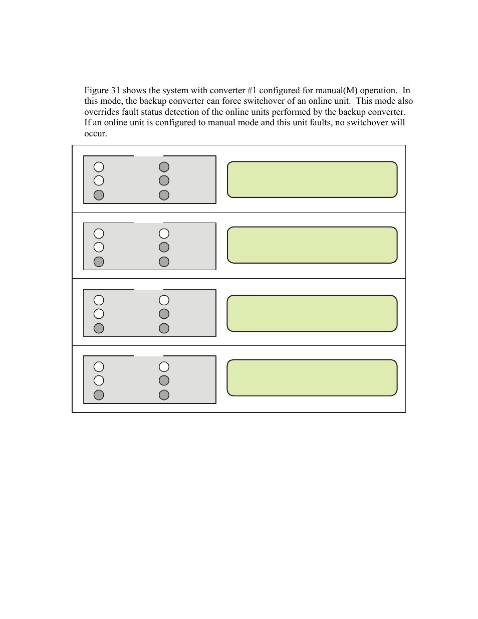 Manual configuration/verification, A.4.3 manual configuration/verification, Figure 31. converter #1 in manual, others in auto | A.4.3 m | Comtech EF Data UT-4579 User Manual | Page 58 / 100