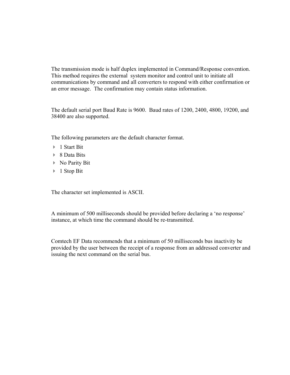 Protocol, Transmission mode, Baud rate | Format, Character set, Response timeout, Bus inactivity requirement, B.2 protocol, Protocol 48, B.2 p | Comtech EF Data UT-4579 User Manual | Page 64 / 100