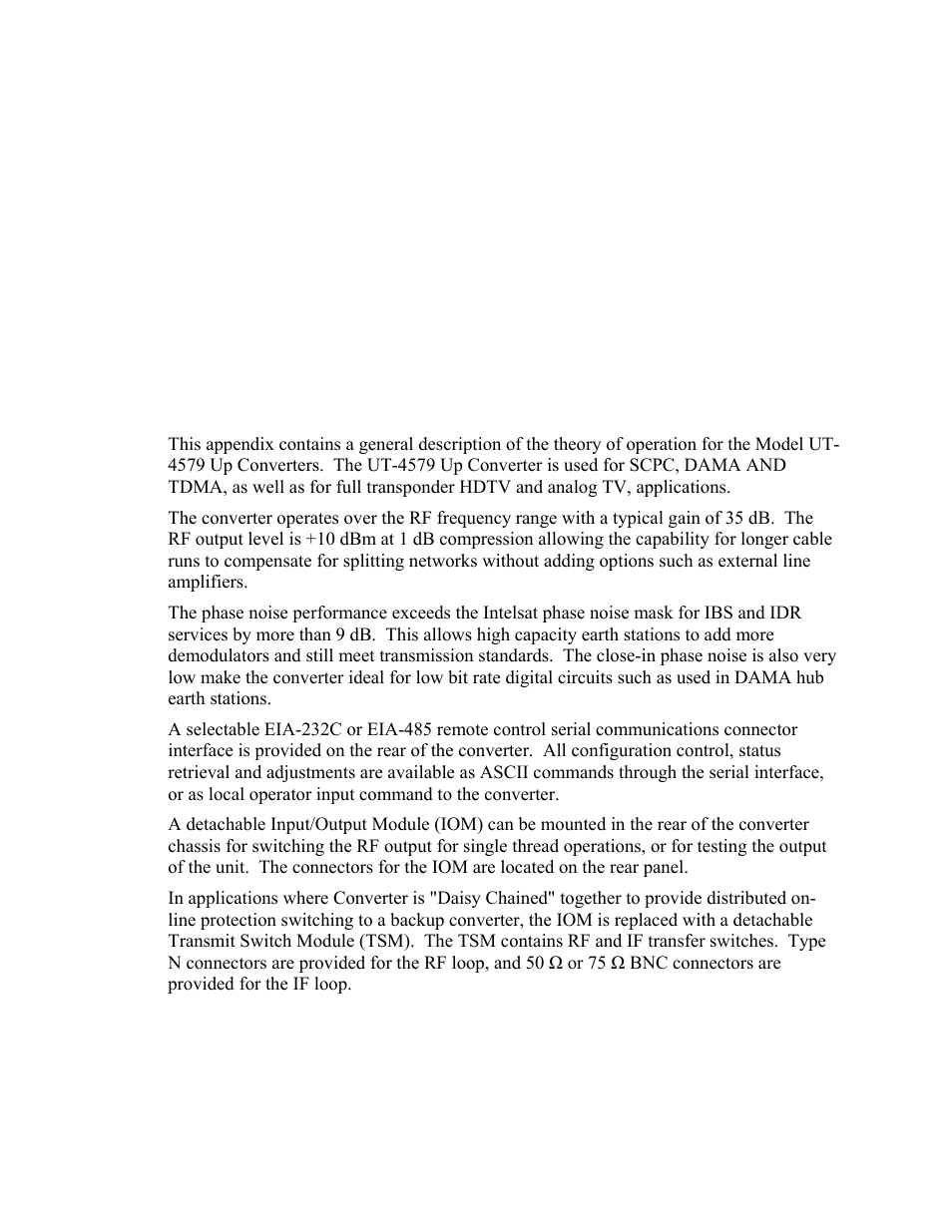 Theory of operation, Applications, Appendix c | C.1 applications, Appendix c. theory of operation, C.1 a | Comtech EF Data UT-4579 User Manual | Page 87 / 100