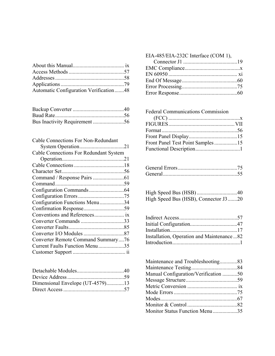 Index | Comtech EF Data UT-4579 User Manual | Page 97 / 100