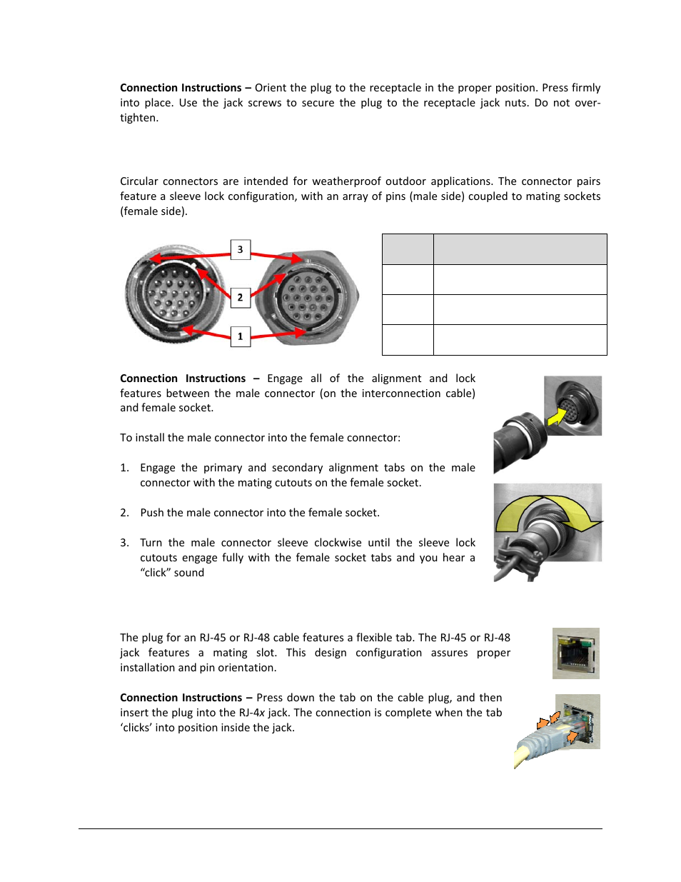 3 circular cable connections, Rj-45, rj-48 cable connections | Comtech EF Data LBC-4000 User Manual | Page 38 / 108