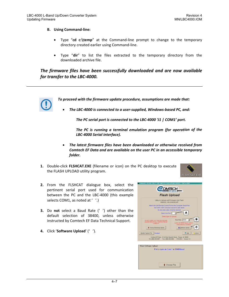 4 performing the ftp upload procedure | Comtech EF Data LBC-4000 User Manual | Page 53 / 108