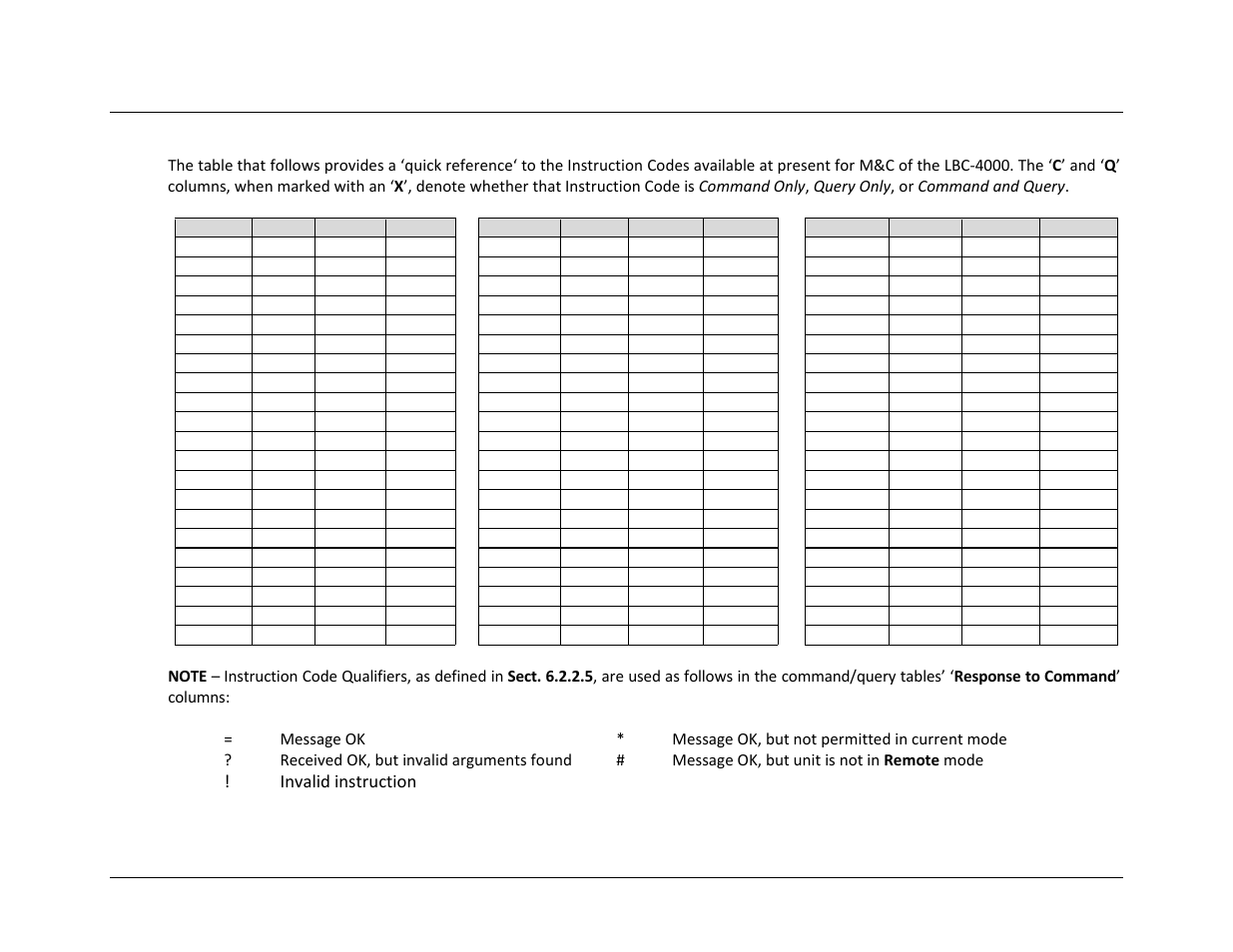 3 remote commands and queries, Invalid instruction | Comtech EF Data LBC-4000 User Manual | Page 80 / 108