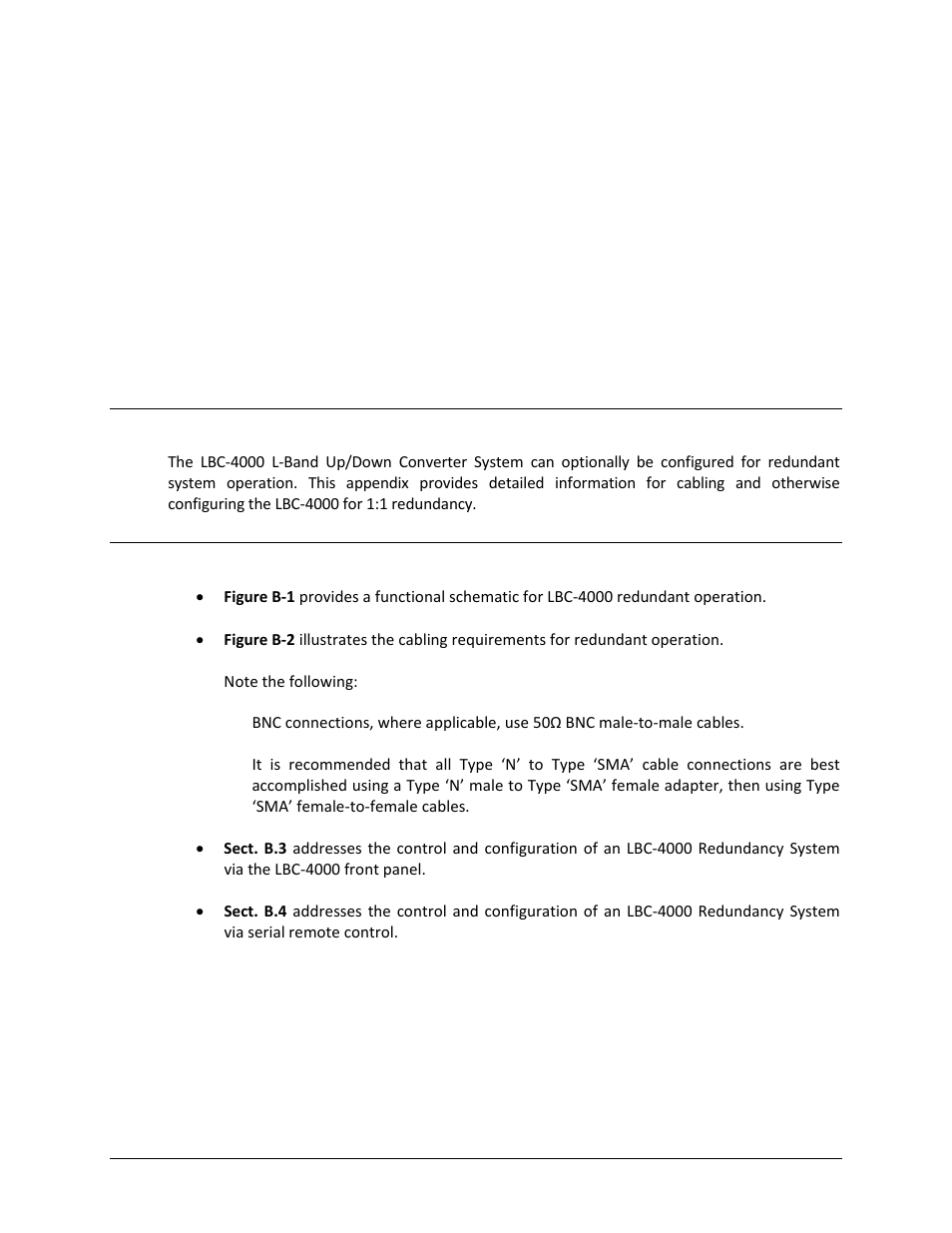 Appendix b. lbc-4000 redundancy operation, B.1 introduction, B.2 redundancy operations overview | Comtech EF Data LBC-4000 User Manual | Page 99 / 108