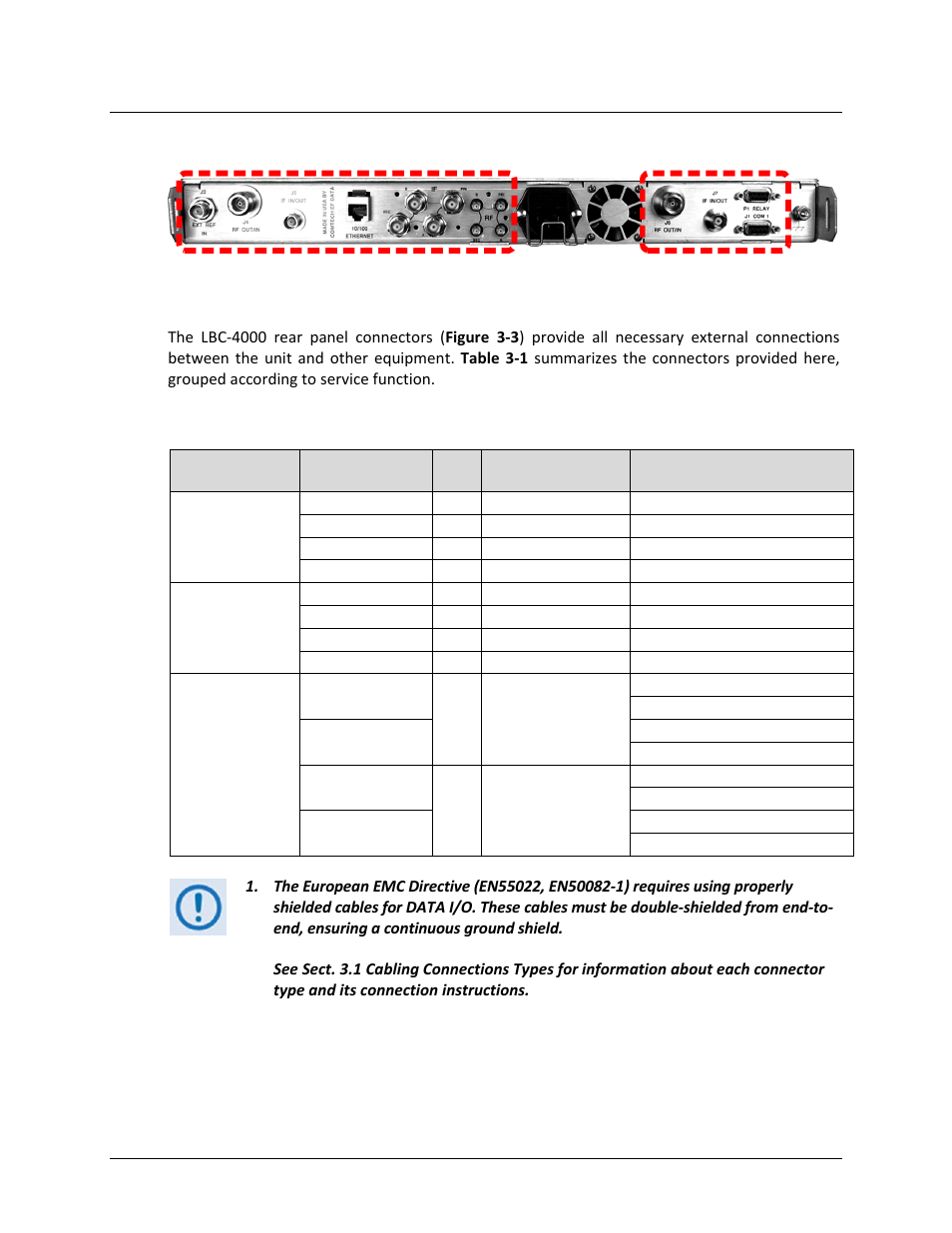 2 lbc-4000 cabling connections | Comtech EF Data LBC-4000 User Manual | Page 39 / 142