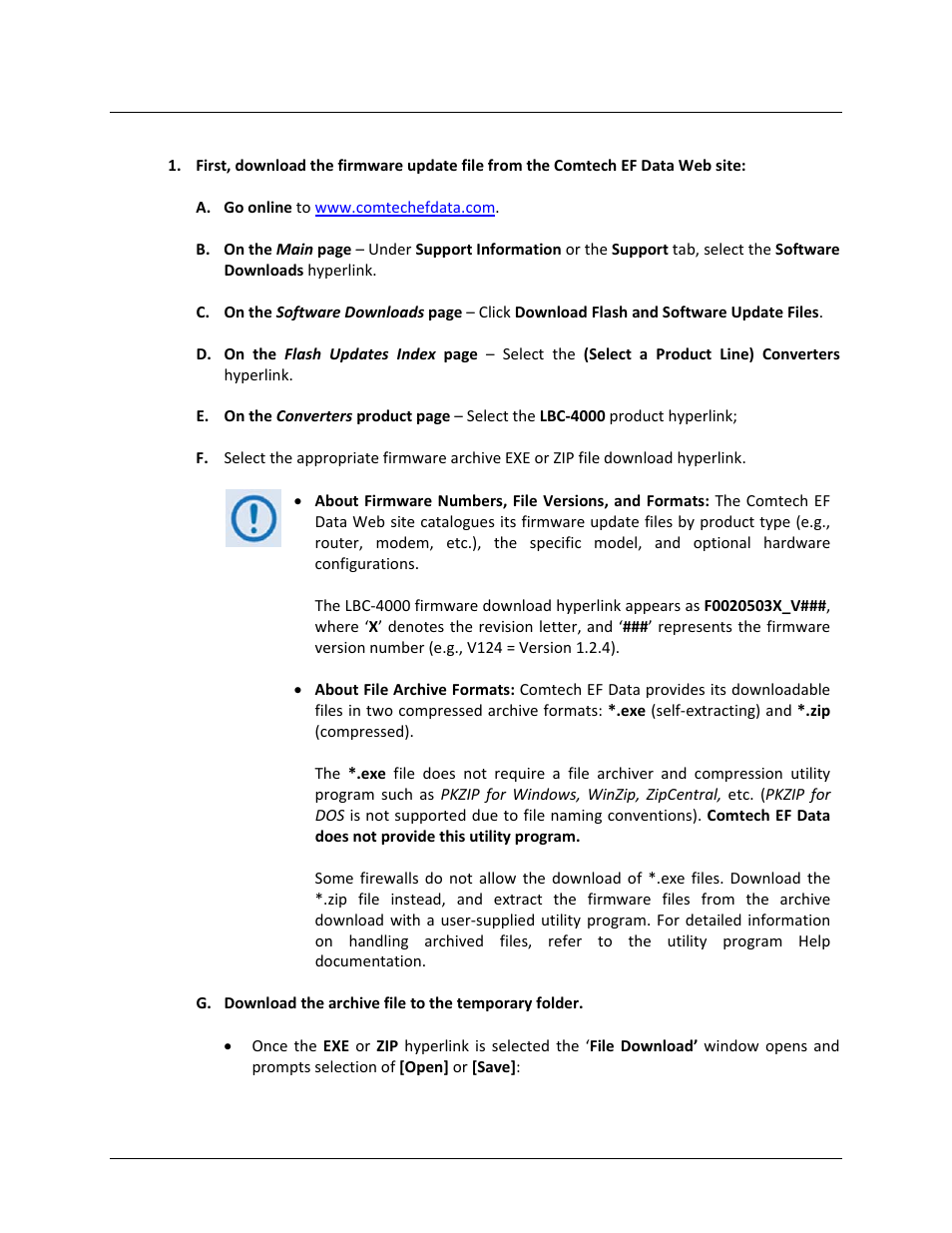 3 downloading and extracting the firmware update | Comtech EF Data LBC-4000 User Manual | Page 52 / 142