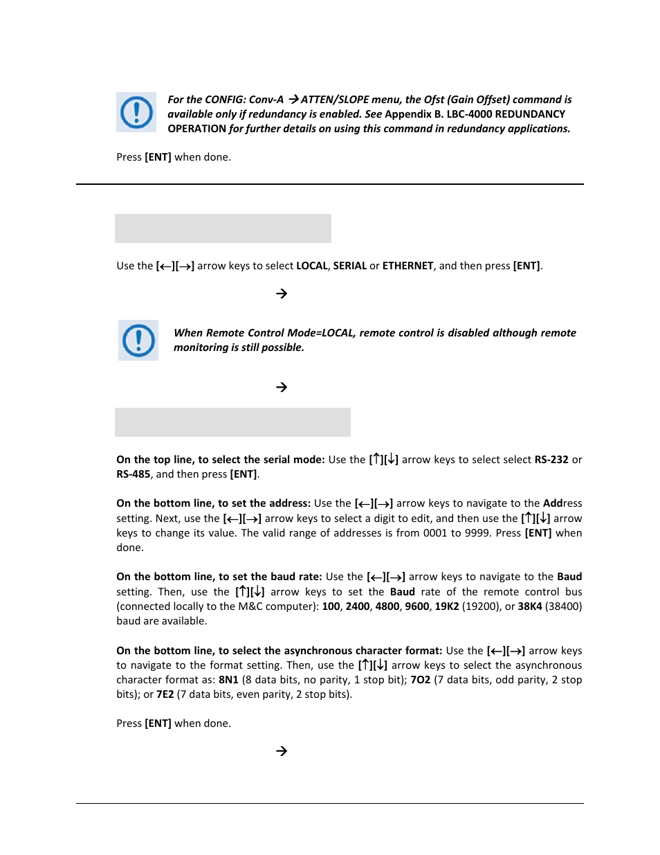 2 config: remote (remote control) | Comtech EF Data LBC-4000 User Manual | Page 64 / 142