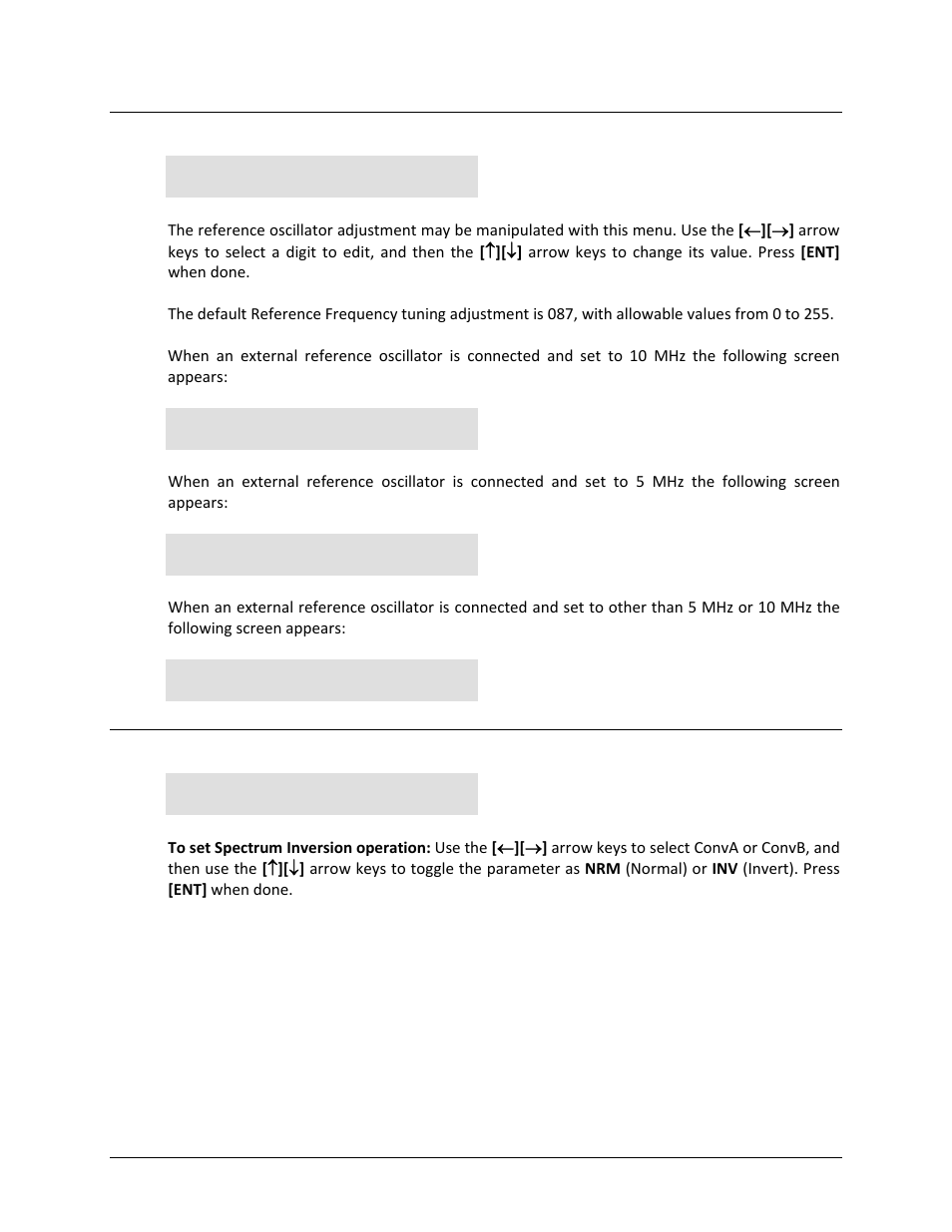 4 config: refadj (reference oscillator adjustment), 5 config: spect-inv (spectrum inversion) | Comtech EF Data LBC-4000 User Manual | Page 68 / 142