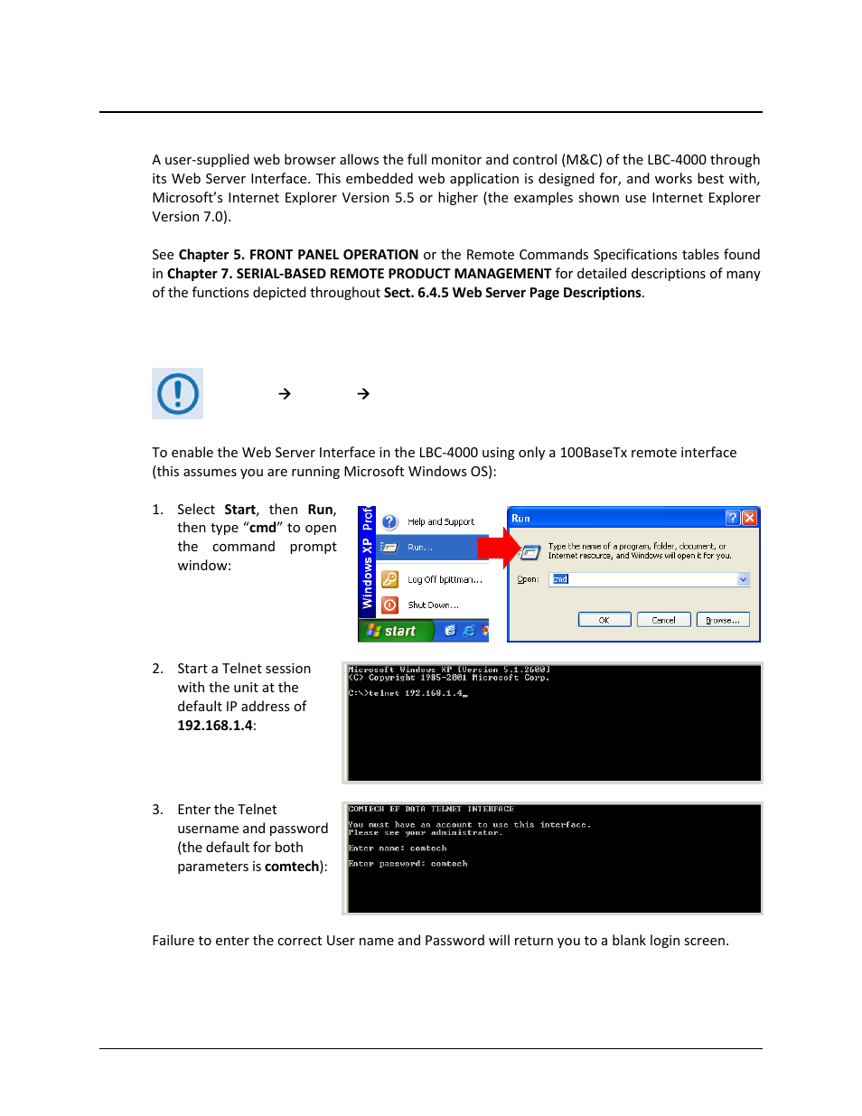 4 web server (http) interface, 1 enabling the web server interface | Comtech EF Data LBC-4000 User Manual | Page 83 / 142