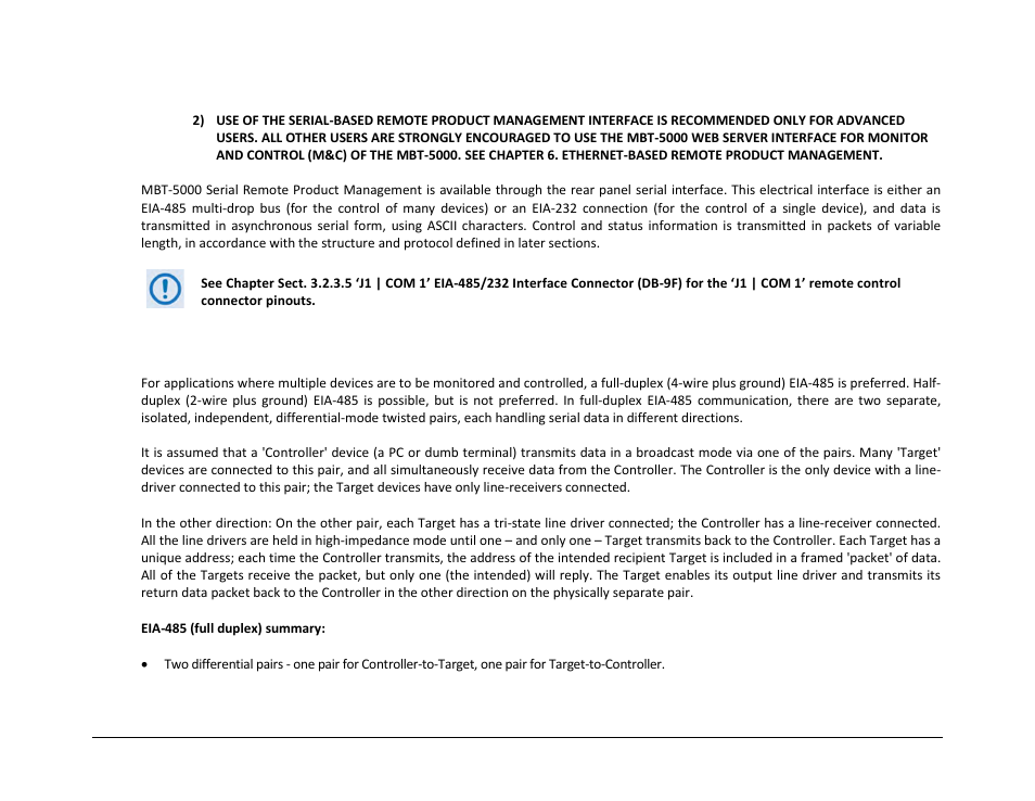 1 eia-485 | Comtech EF Data MBT-5000 User Manual | Page 104 / 140