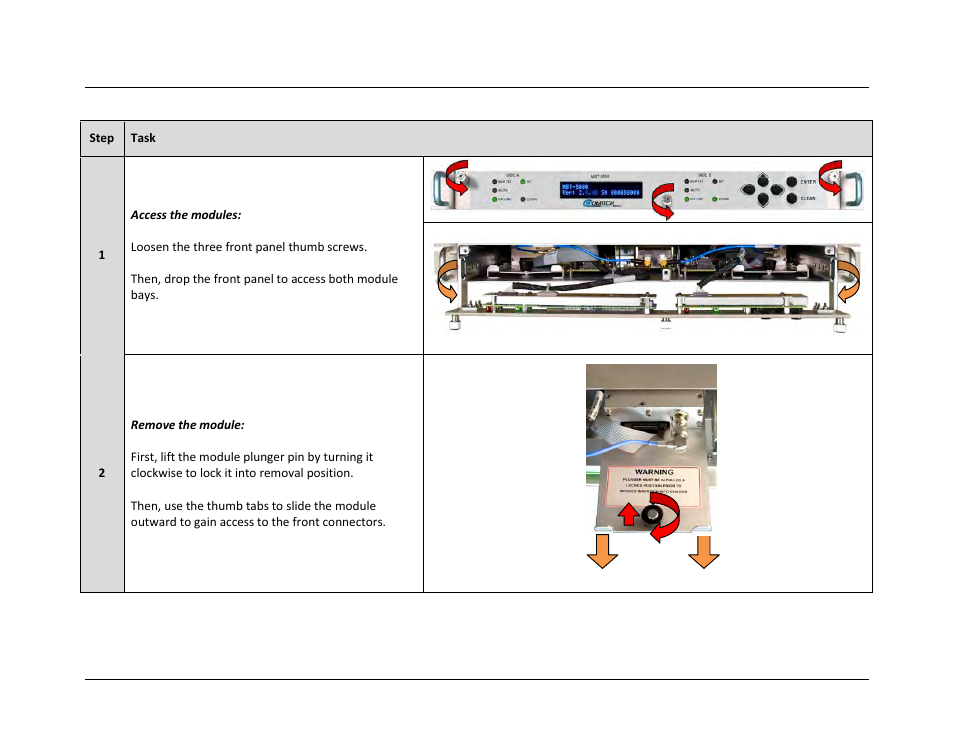 A.2 module removal procedure | Comtech EF Data MBT-5000 User Manual | Page 128 / 140