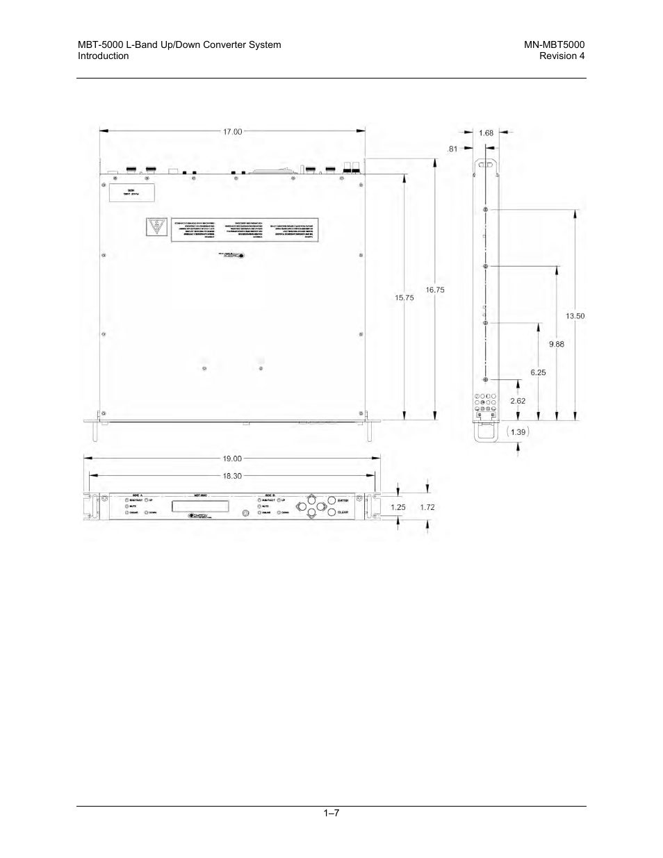 5 dimensional envelope | Comtech EF Data MBT-5000 User Manual | Page 25 / 140