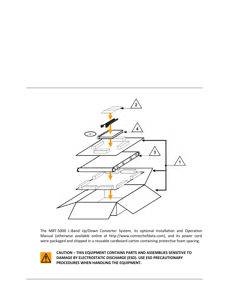 Chapter 2. installation, 1 unpack and inspect the shipment | Comtech EF Data MBT-5000 User Manual | Page 27 / 140