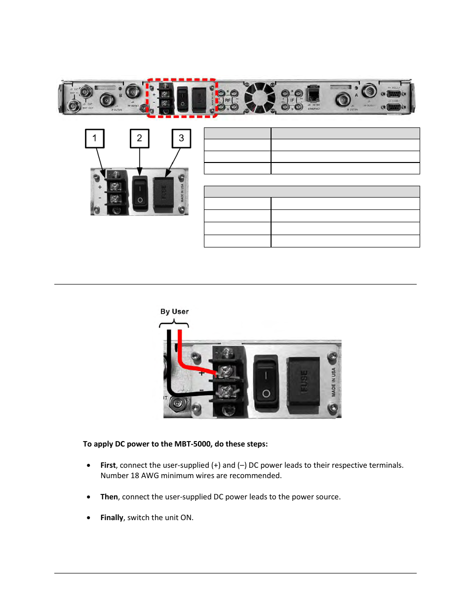 1 optional -48v dc operation – apply power | Comtech EF Data MBT-5000 User Manual | Page 45 / 140