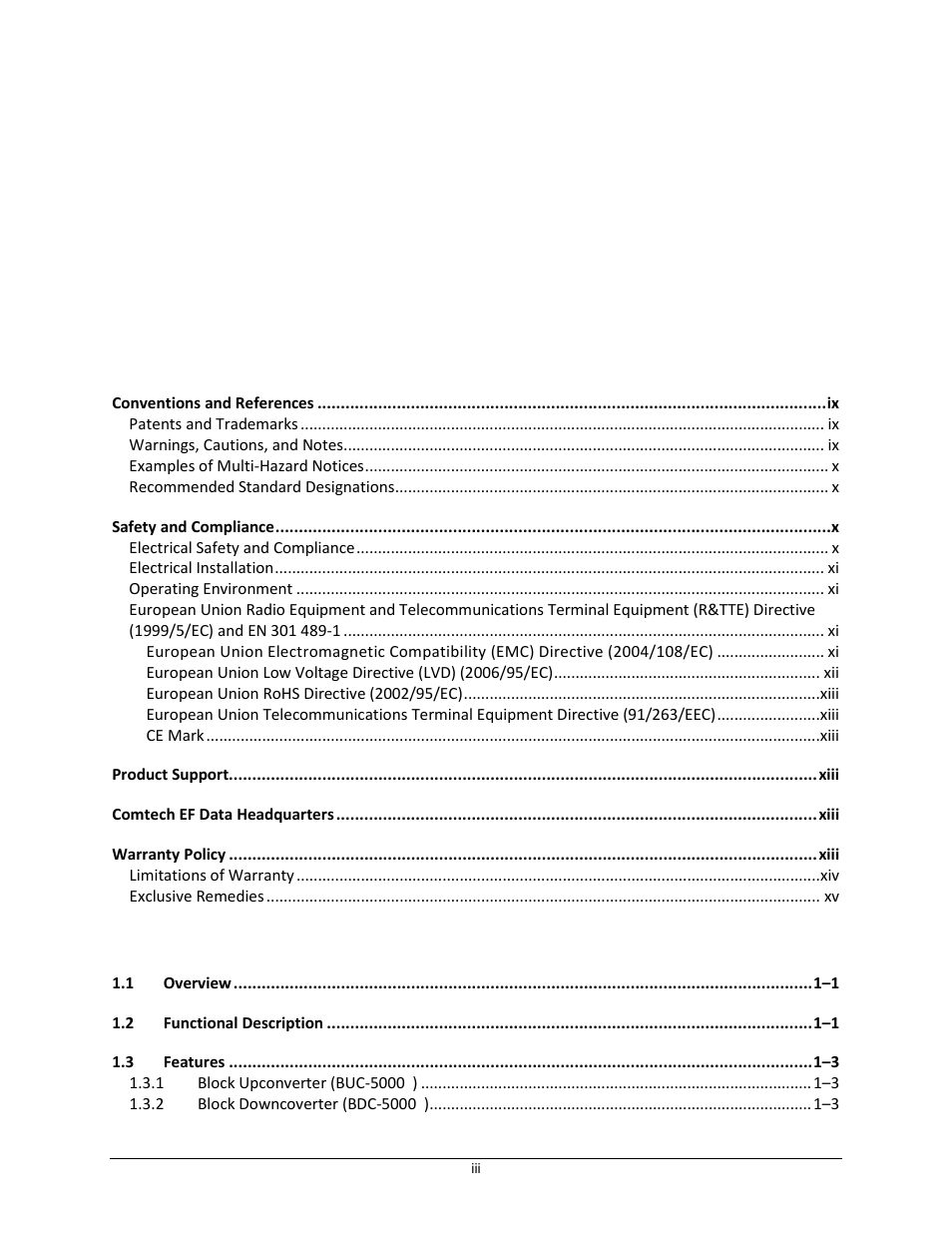 Comtech EF Data MBT-5000 User Manual | Page 5 / 140