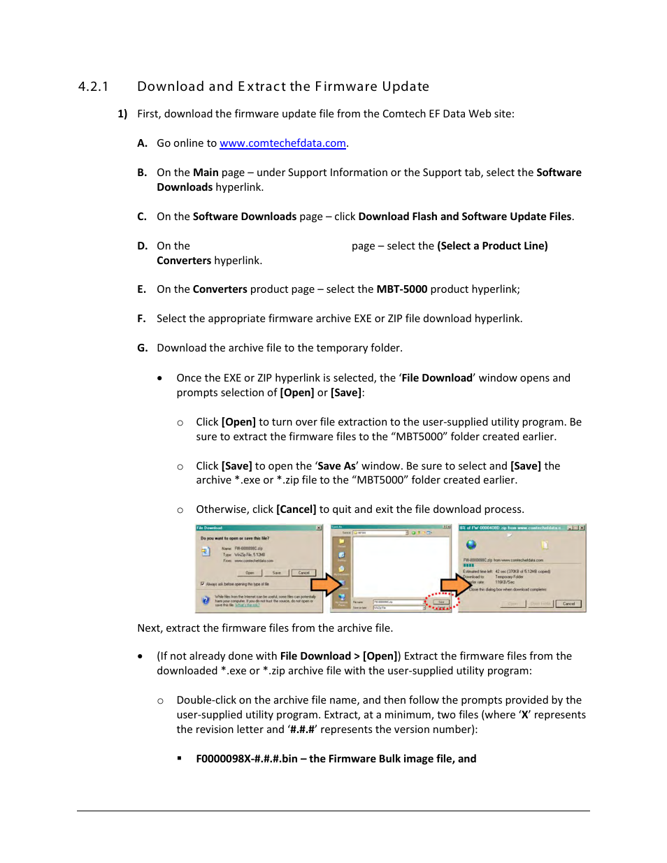 1 download and extract the firmware update | Comtech EF Data MBT-5000 User Manual | Page 52 / 140