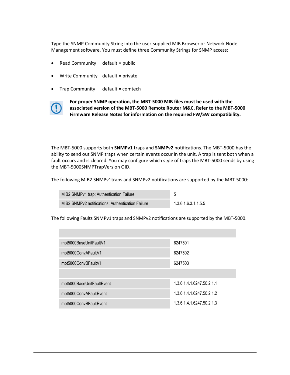 3 snmp traps | Comtech EF Data MBT-5000 User Manual | Page 82 / 140