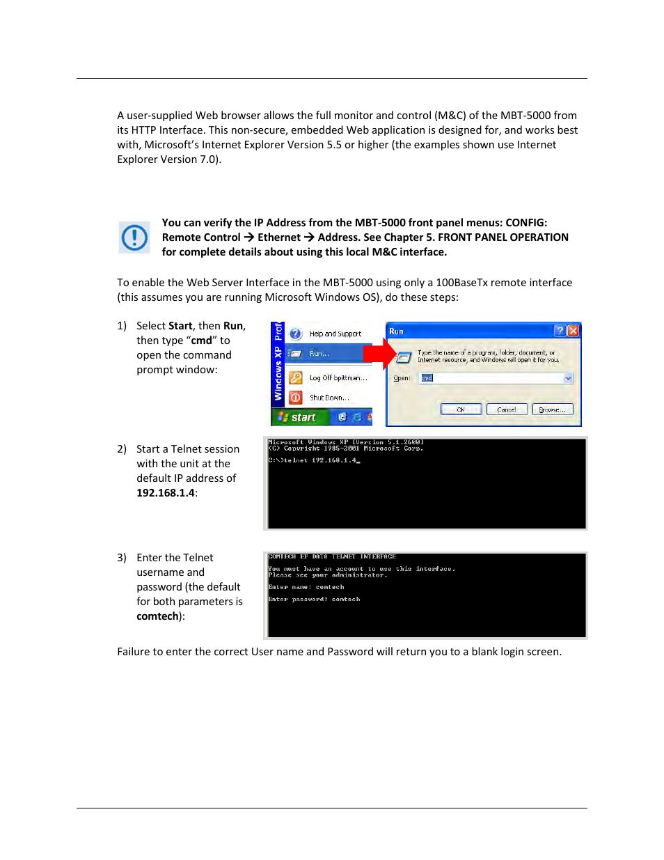 5 http (web server) interface, 1 enable the web server interface | Comtech EF Data MBT-5000 User Manual | Page 85 / 140