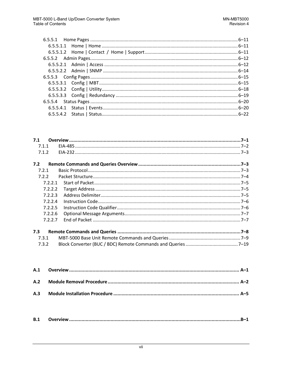 Comtech EF Data MBT-5000 User Manual | Page 9 / 140