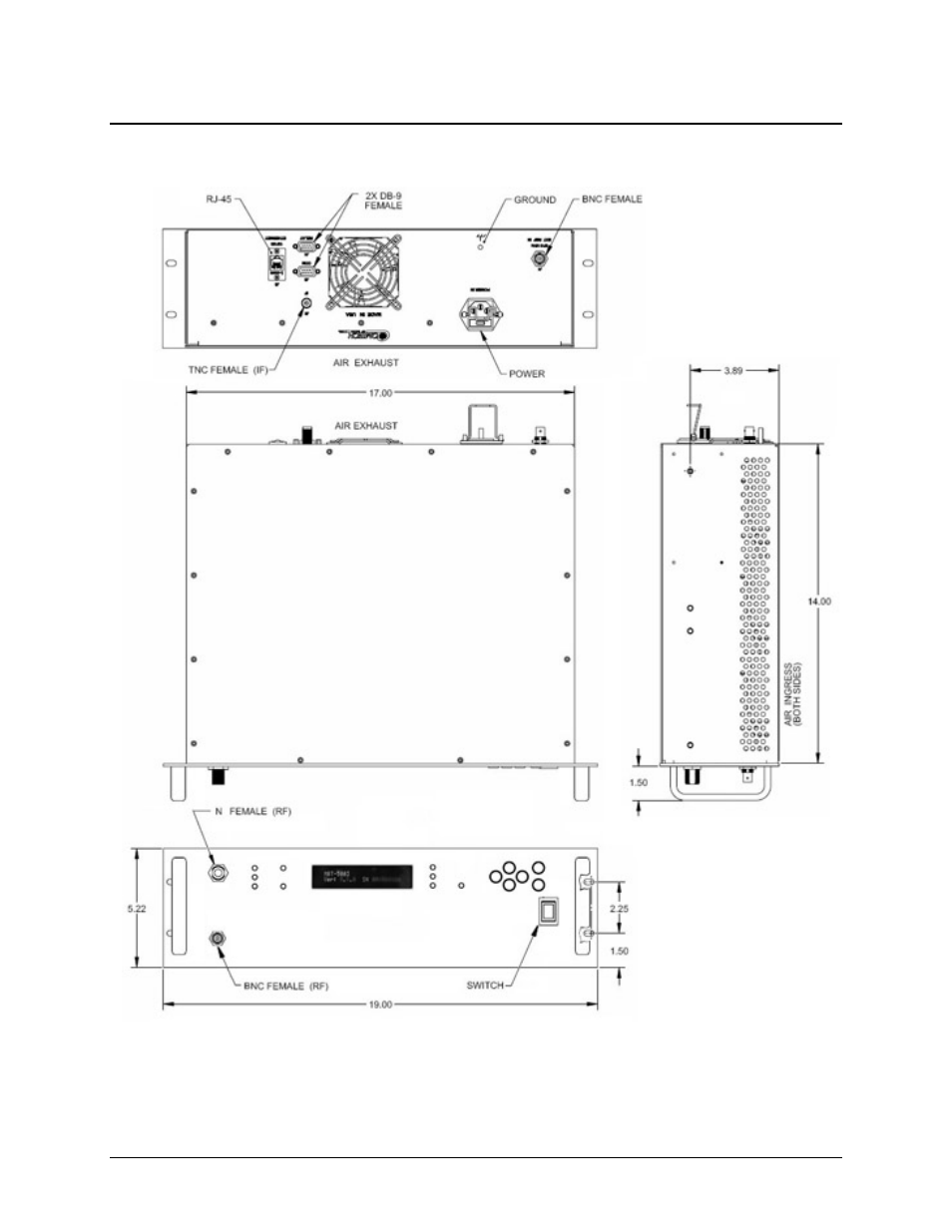 5 dimensional envelope | Comtech EF Data MBT-5003 User Manual | Page 25 / 98