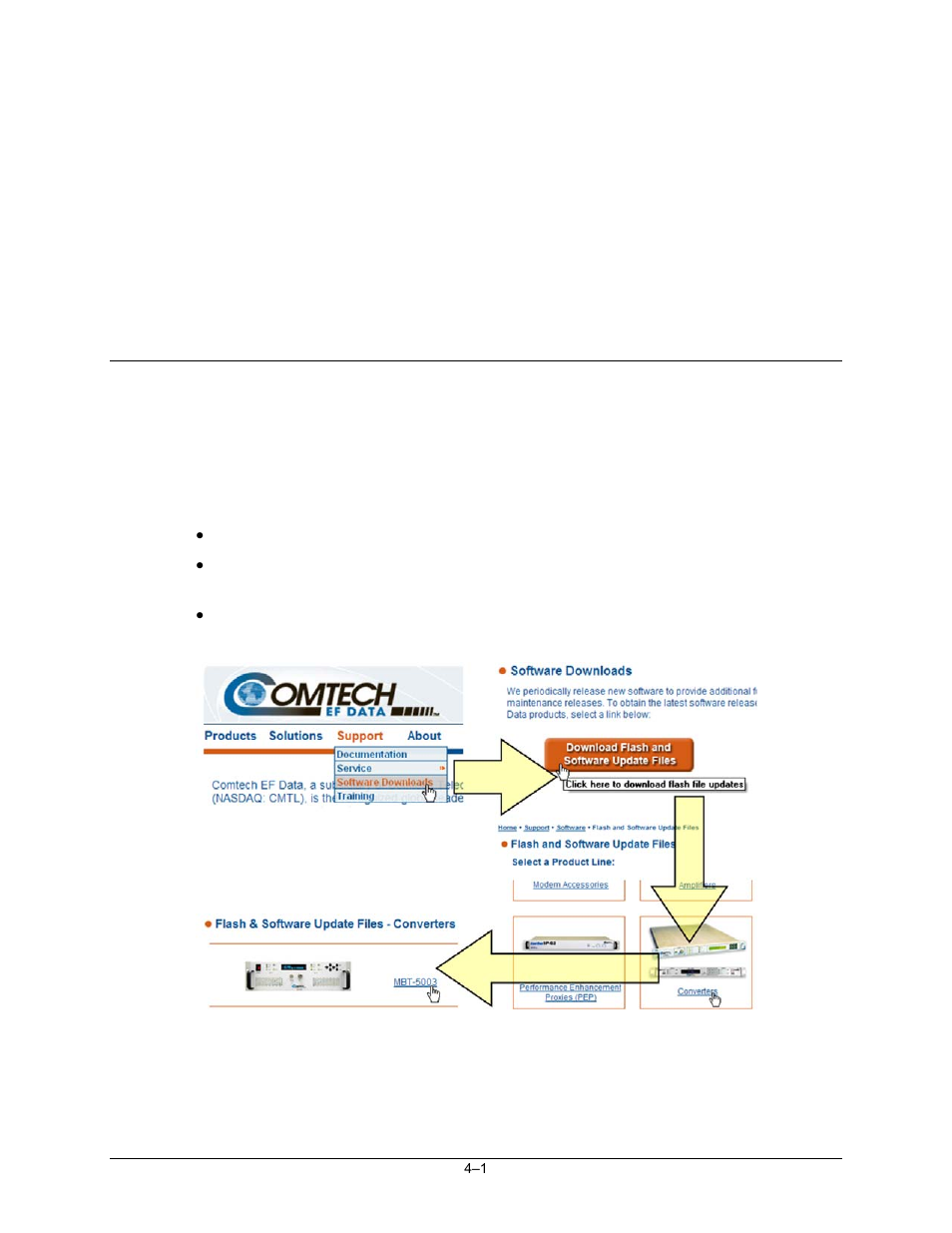 Chapter 4. flash upgrading, 1 introduction | Comtech EF Data MBT-5003 User Manual | Page 37 / 98