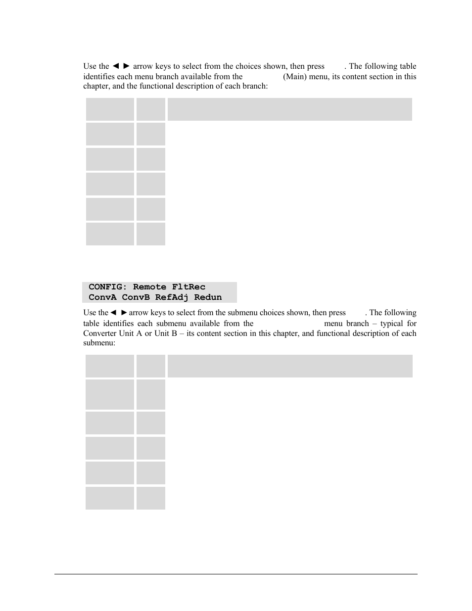 1 select: config (configuration) | Comtech EF Data MBT-5003 User Manual | Page 46 / 98